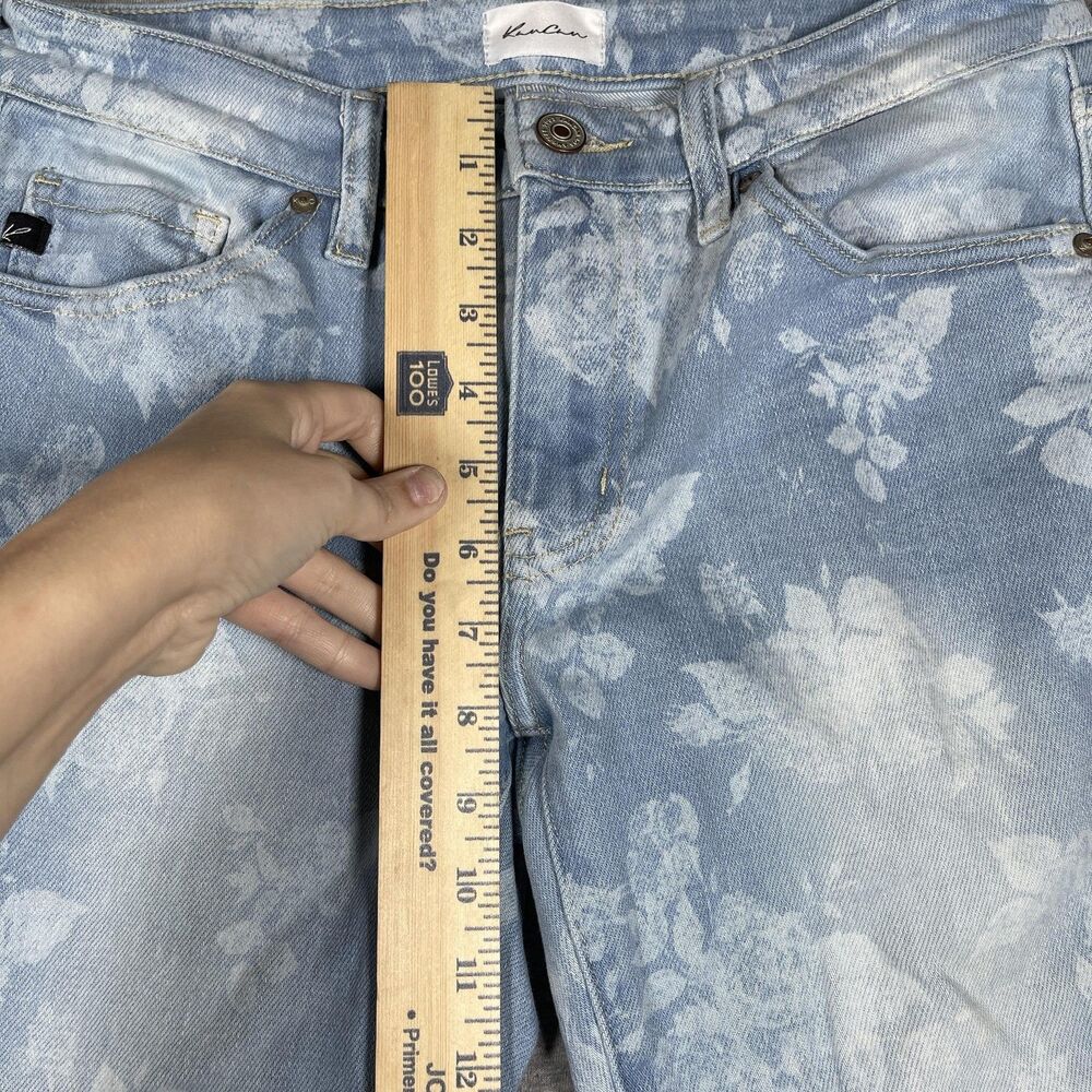 KanCan Jeans Womens 5/26 Blue Floral Flared Mid Rise Denim - Picture 4 of 11